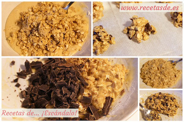 Preparar galletas caseras de avena y chocolate
