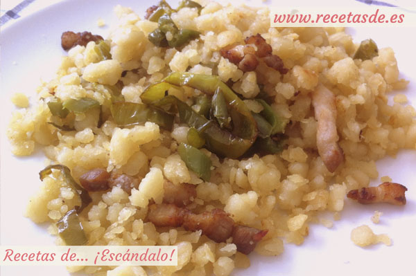 Receta de migas con tajás