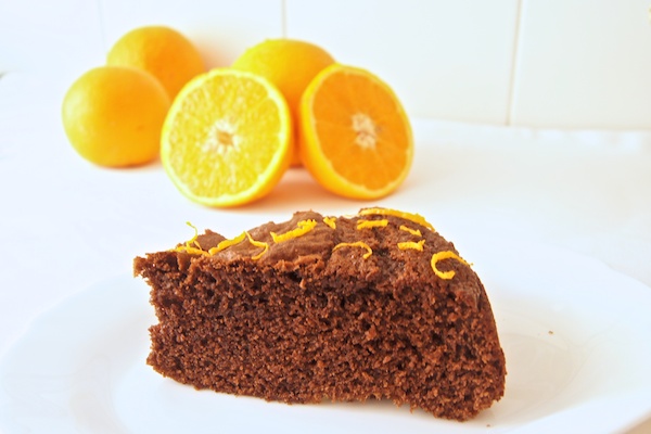 Bizcocho de naranja y chocolate