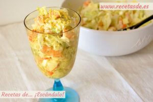 Ensaladilla de marisco con gambas y mayonesa ligera