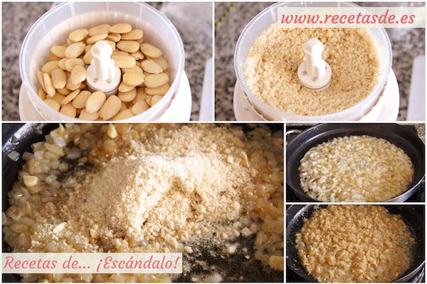 Preparando la salsa para la receta de pollo en pepitoria