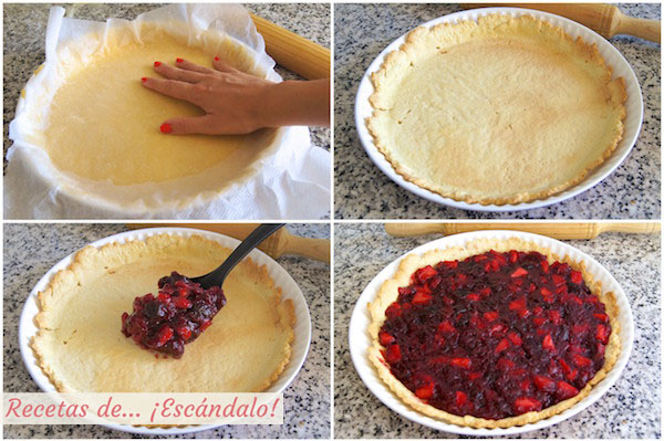 Masa quebrada para la tarta de cerezas americana