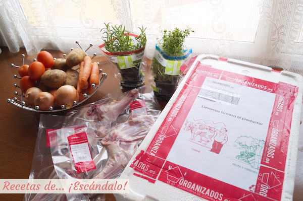 Ingredientes para preparar paletilla de cordero lechal asada al horno