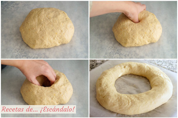 Formado del roscon de reyes