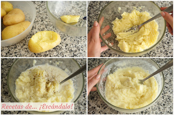 Vaciando las patatas