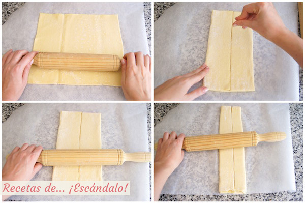 Como preparar palmeritas de hojaldre con chocolate