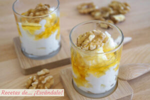 Queso fresco con miel y nueces (mel i mató)