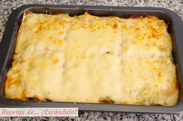 Lasana de verduras gratinada