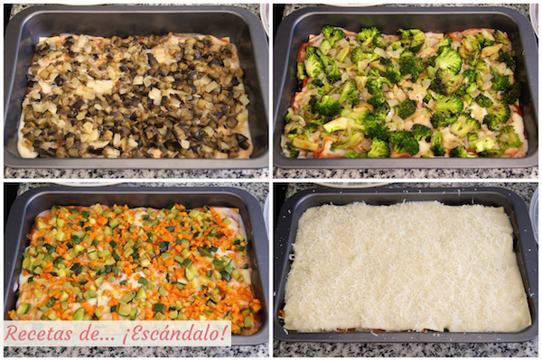 Montaje lasana de verduras