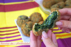 Croquetas de espinacas y piñones. Receta para prepararlas 100% caseras