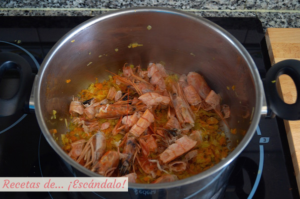 Cabezas y cuerpos de gambas