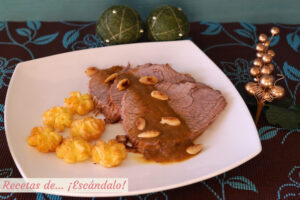 Redondo de ternera en salsa al Oporto