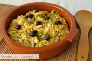 Bacalao dorado o bacalhau à brás. Receta portuguesa