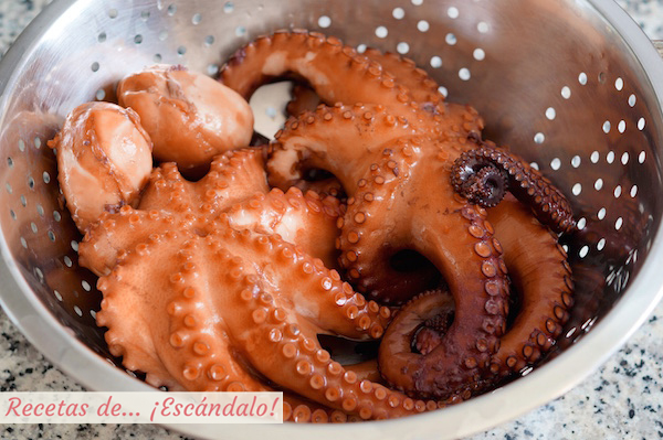 Receta de pulpo cocido