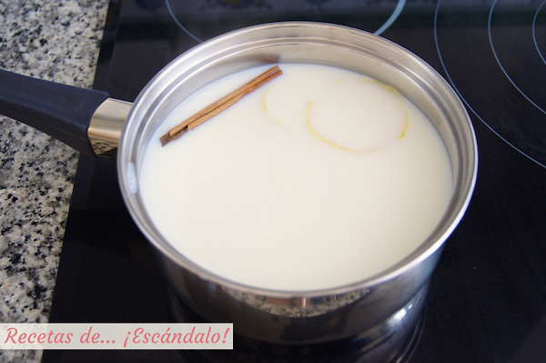 Leche infusionada con canela y limon