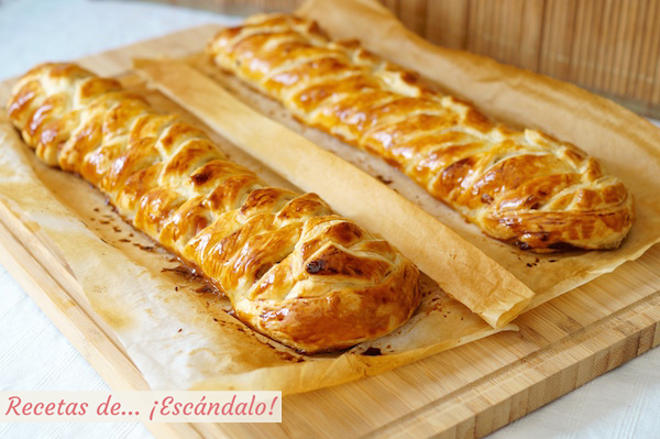 Receta de trenza de hojaldre rellena