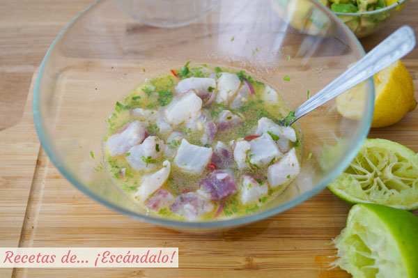Ceviche de corbina casero