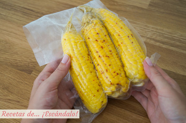 Mazorcas de maiz a baja temperatura