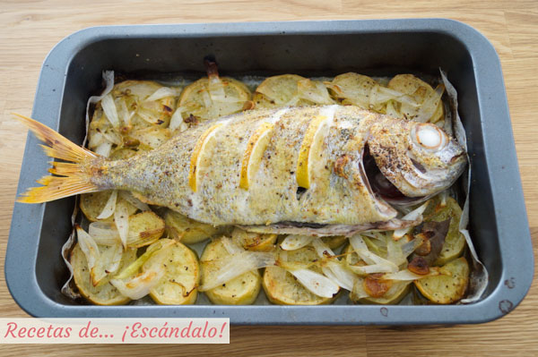 Besugo asado al horno