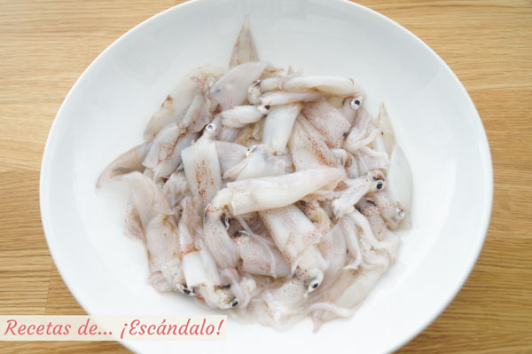 Chipirones frescos y limpios