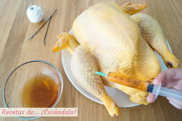 Gallina pularda con brandy