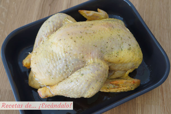 Pularda rellena al horno