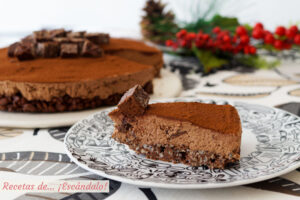 Tarta de turrón de chocolate y queso sin horno [Especial Navidad]