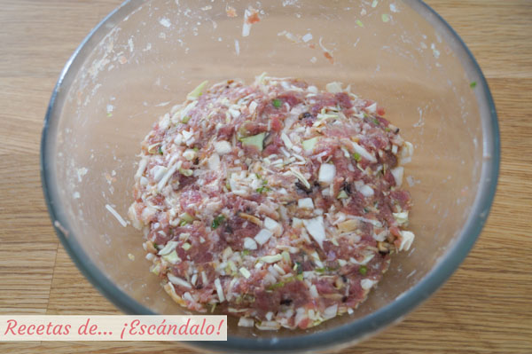 Relleno de empanadillas japonesas