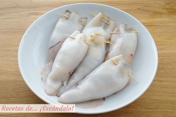 Calamares rellenos de carne