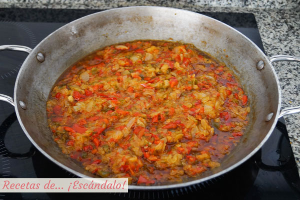 Sofrito para empanada gallega con pimientos