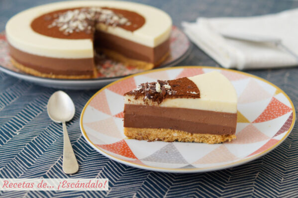 Tarta de tres chocolates paso a paso. Receta muy facil