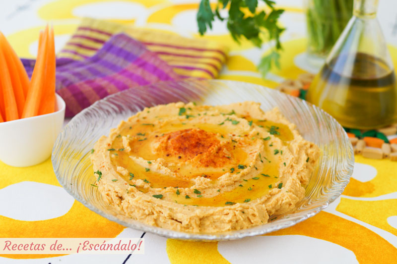 Hummus de garbanzos o pure de garbanzos, facil y riquisimo