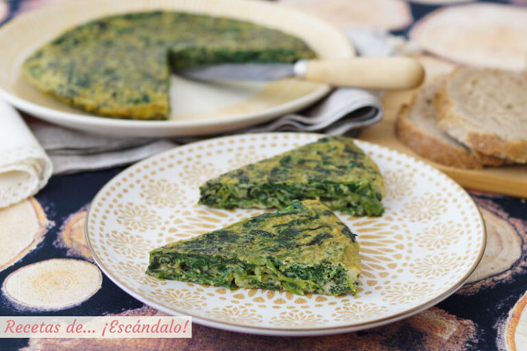 Tortilla de espinacas frescas, muy rica y sencilla Recetas de ¡Escándalo!