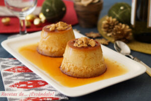 Flan de turrón blando o Jijona para Navidad
