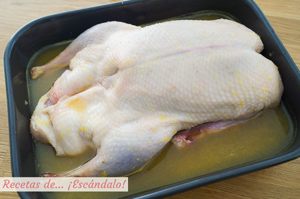 Pato a la naranja al horno