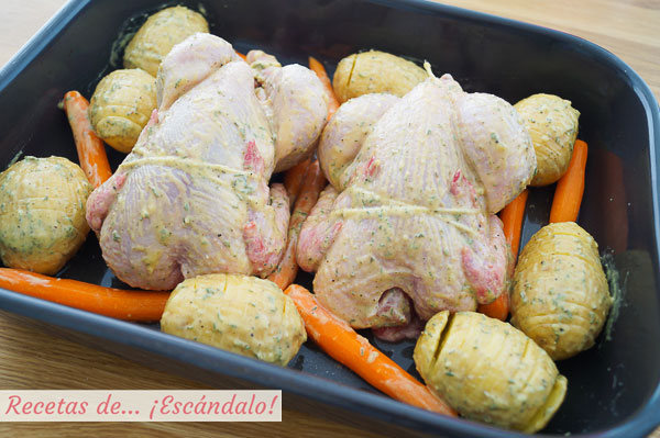 Picantones al horno, tiernos y jugosos