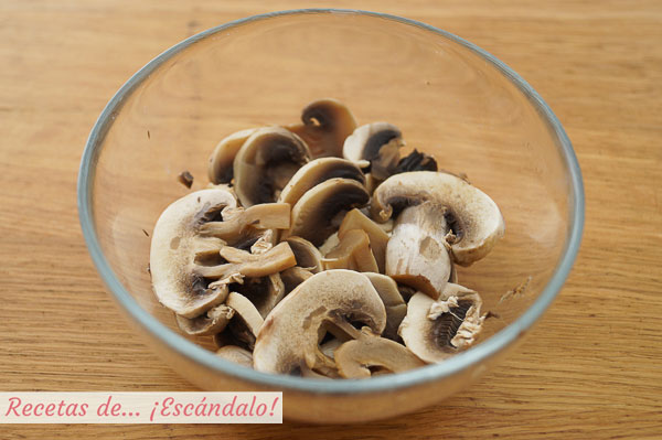 Champinones microondas para pizza
