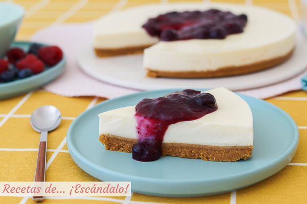 Receta de tarta de queso fría y sin horno con Thermomix, super sabrosa y rapida
