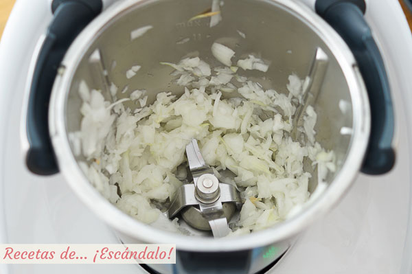 Cebolla picada tortilla thermomix