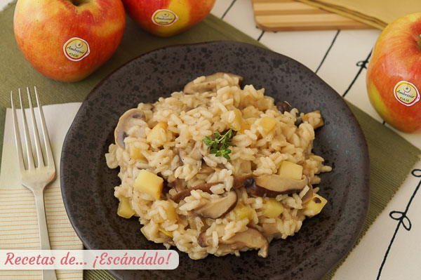 Como hacer risotto de setas y manzana, una combinacion deliciosa y diferente
