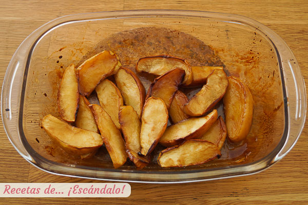 Manzanas asadas caramelizadas