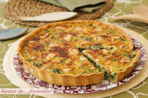 Quiche de espinacas y queso de cabra con masa quebrada casera