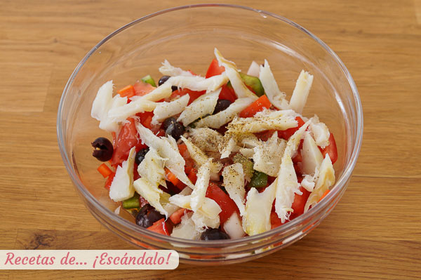 Ingredientes esqueixada catalana tradicional