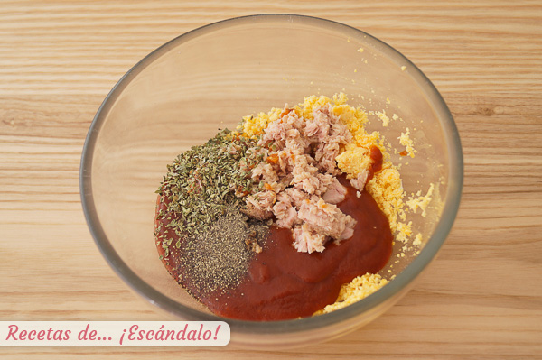 Ingredientes rellenos huevos al horno