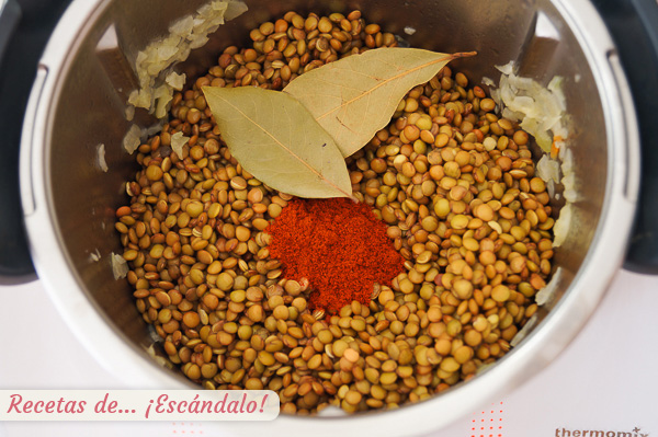 Lentejas estofadas con verduras thermomix