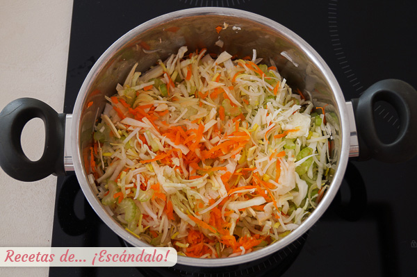 Verduras sopa juliana