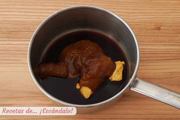 Salsa dulce de miel y salsa de soja