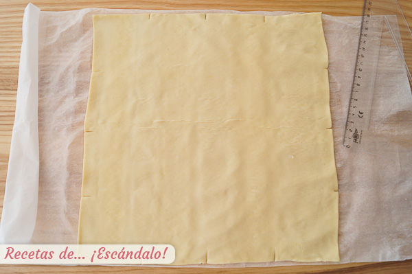 Cortar hojaldre miguelitos