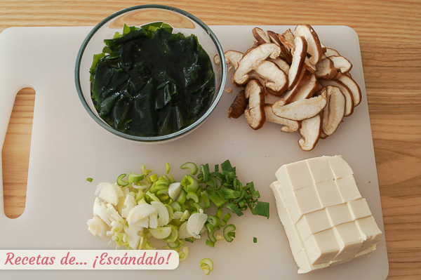 Ingredientes sopa miso