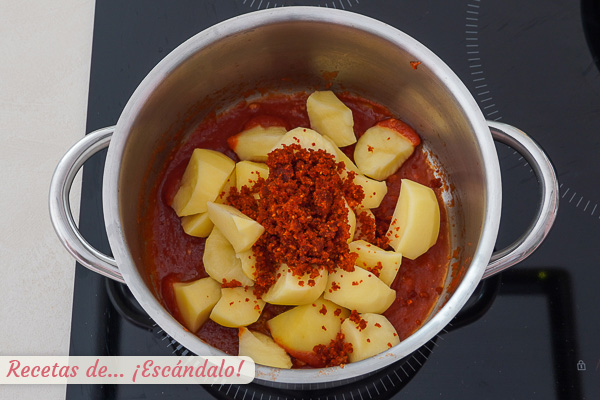 Patatas y majado suquet de peix